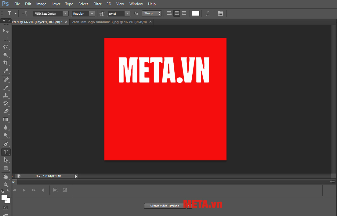 Nhấn chọn biểu tượng chữ T → Click ra vị trí bất kỳ trên background