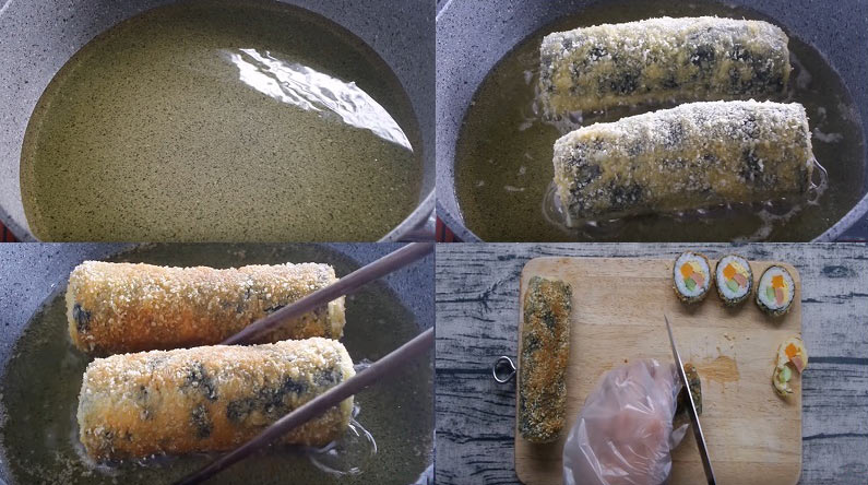 Làm kimbap chiên