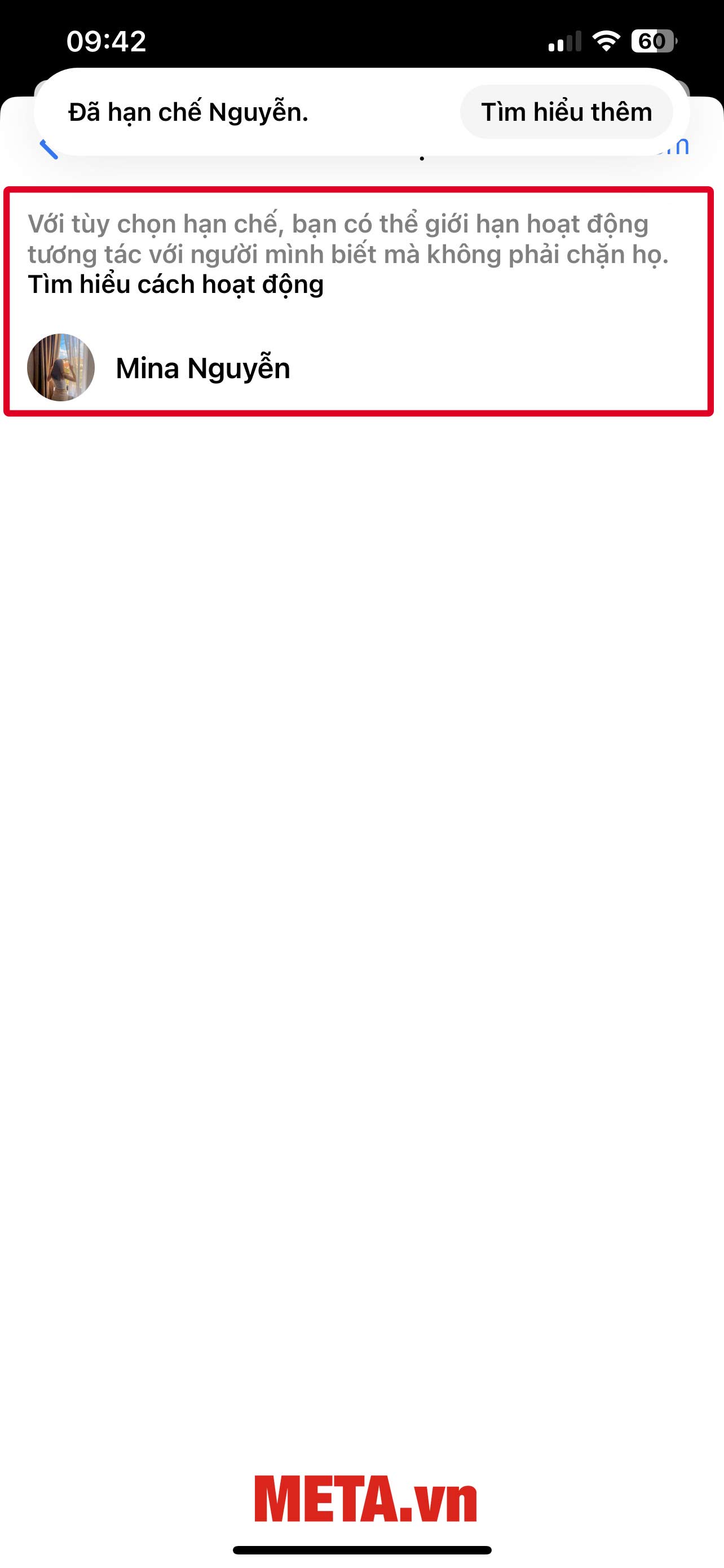 Như vậy là bạn đã hạn chế tin nhắn Messenger thành công rồi đấy.