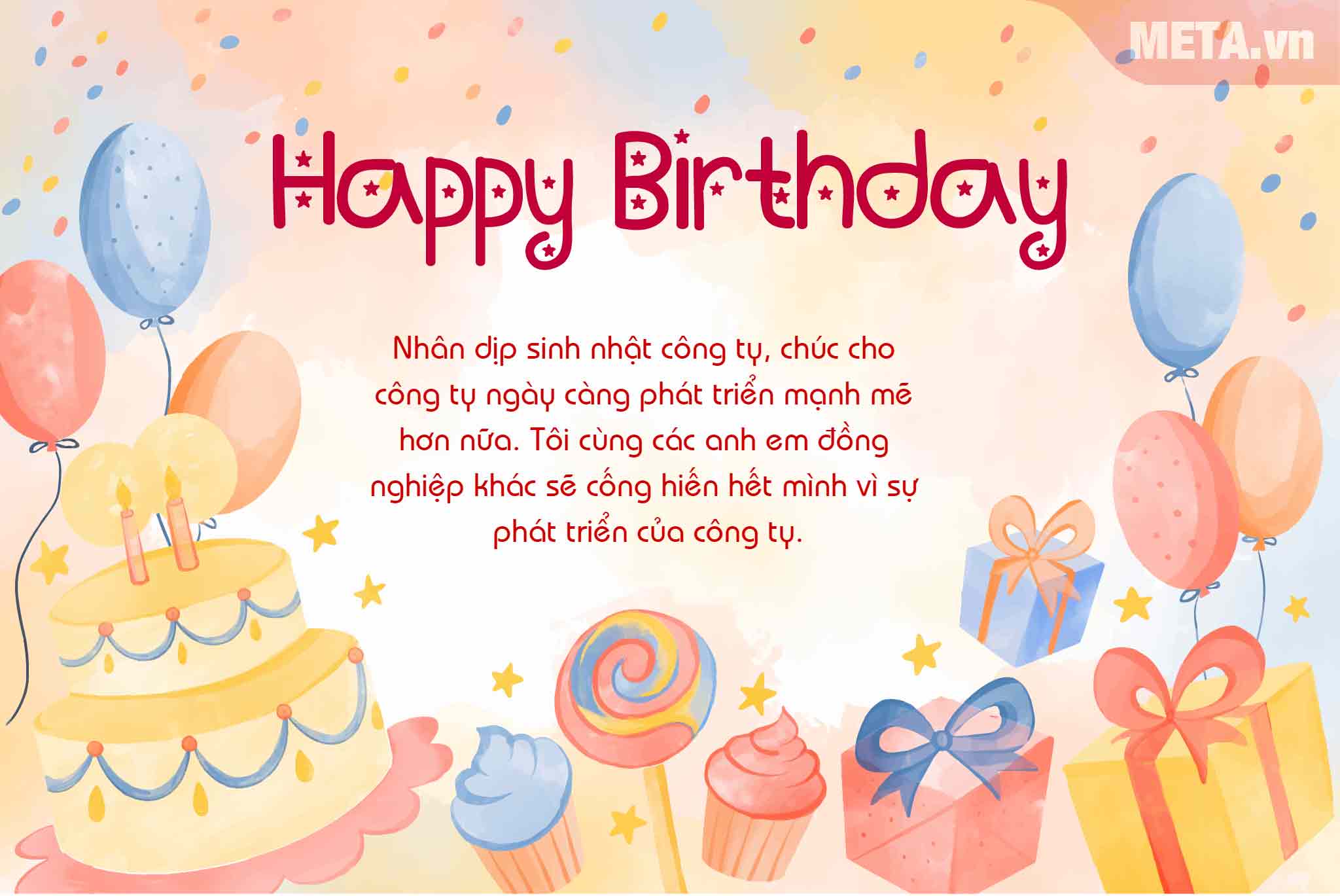 Mẫu thiệp chúc mừng sinh nhật công ty