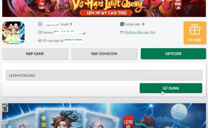 Nhập code Đại Bang Chủ