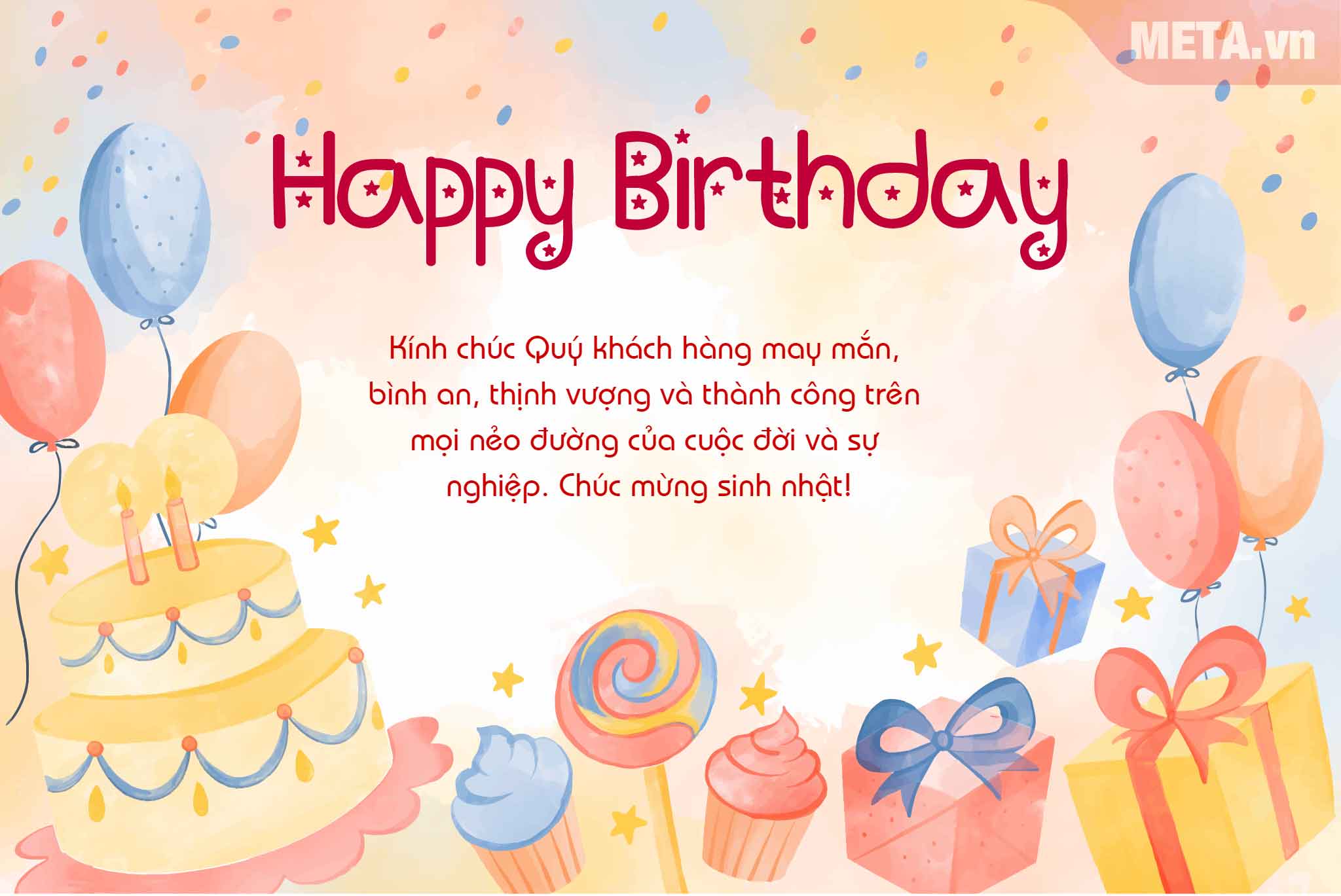 Thiệp chúc mừng sinh nhật khách hàng và đối tác