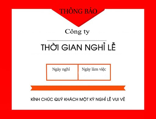 Mẫu thông báo nghỉ lễ 2/9 số 9