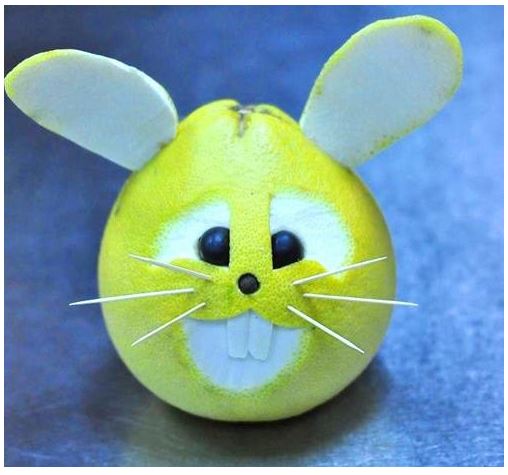 Cách tạo hình chú thỏ từ quả bưởi