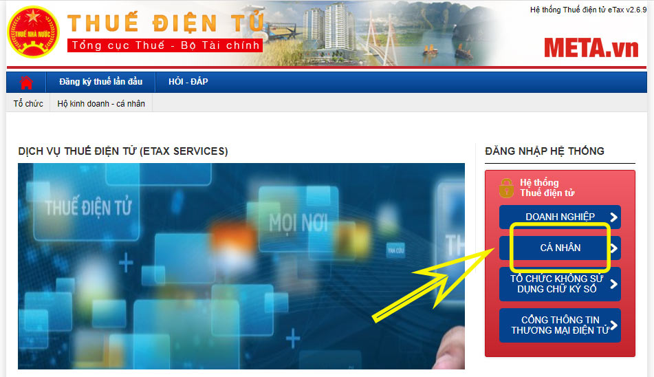 Nhấn chọn Cá nhân