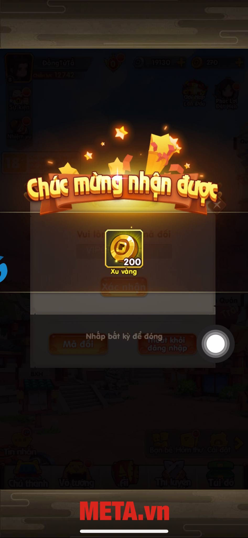 Bạn đã đổi code Chủ Công Xung Xung Xung thành công