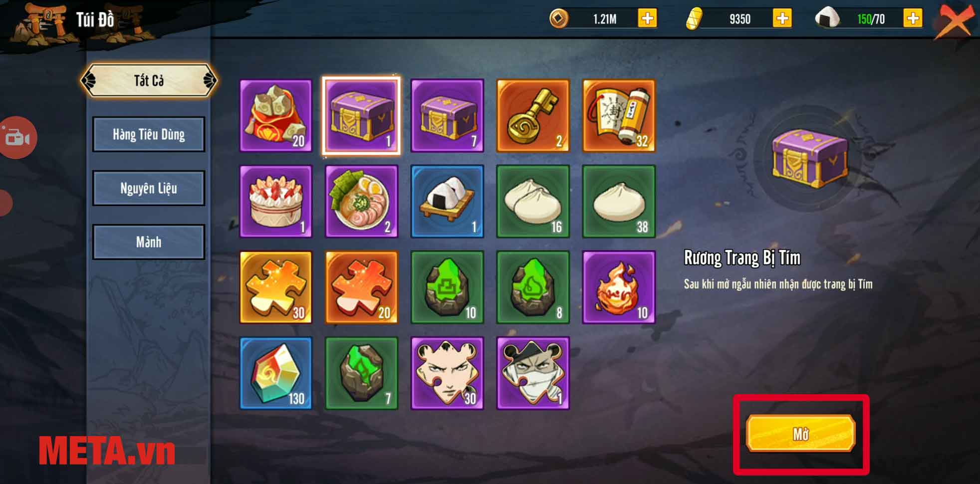 Nhấn Mở phần thưởng là được