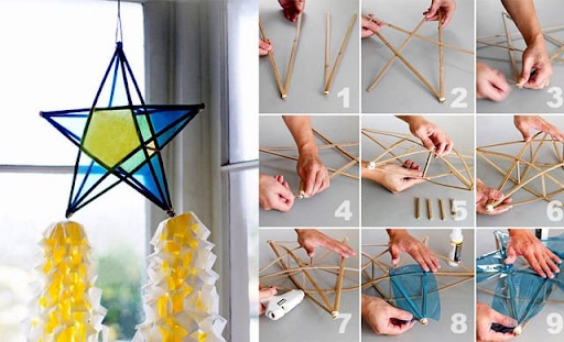 Hình ảnh làm lồng đèn ông sao truyền thống