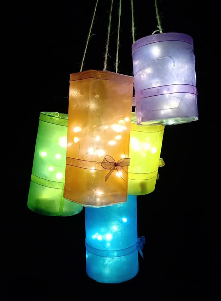 Mẫu đèn Trung Thu bằng chai nhựa đẹp