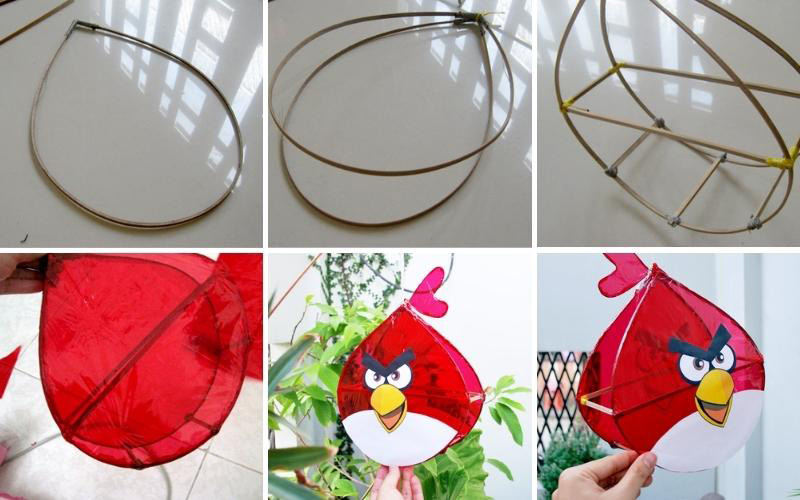 Lồng đèn Trung Thu Angry Bird bằng tre cho bé