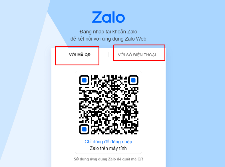 Bạn có thể đăng nhập bằng mật khẩu hoặc mã QR