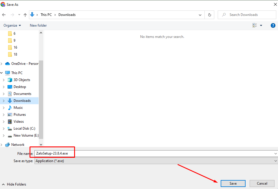 Bạn nhấn vào Save để xác nhận việc tải file về máy tính