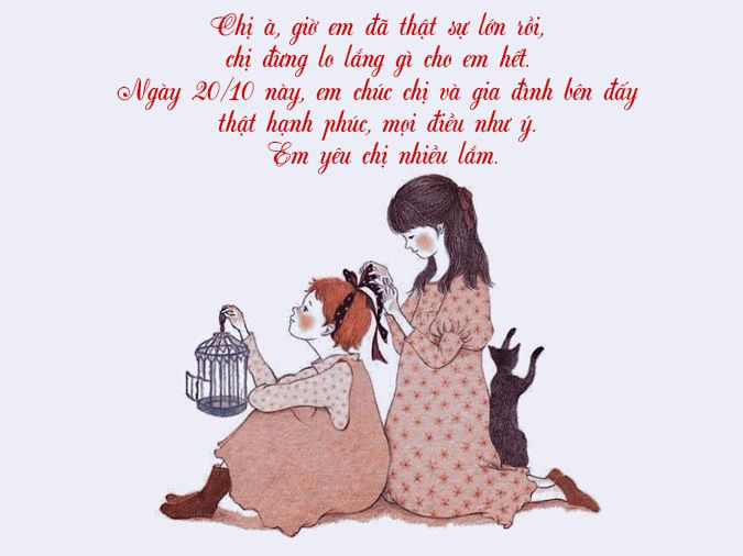 Lời chúc 20/10 cho chị gái hài hước