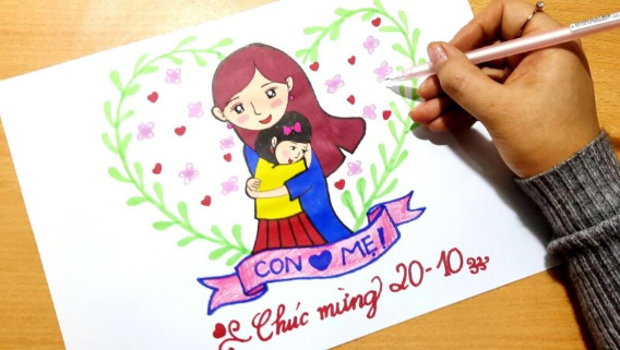 Vẽ tranh đề tài 20/10
