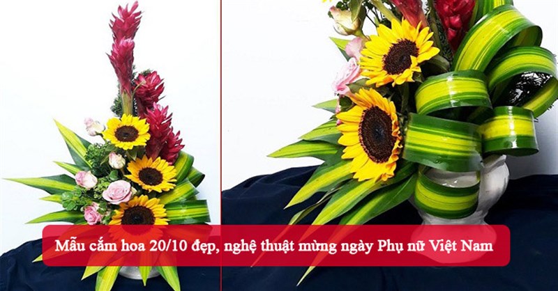 Mẫu cắm hoa 20/10 đẹp, nghệ thuật mừng ngày Phụ nữ Việt Nam