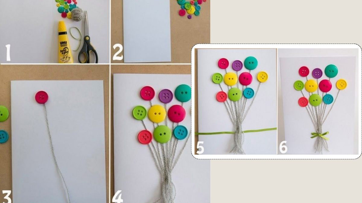 Làm thiệp 20/10 với cúc áo