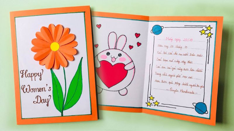 Mẫu thiệp 20/10 handmade đẹp