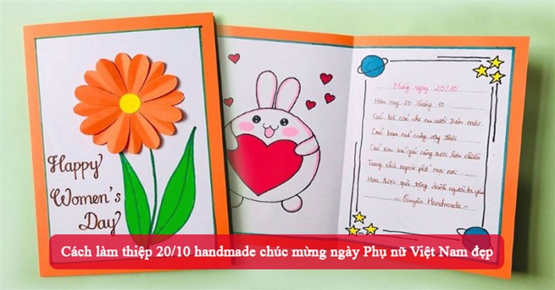 Cách làm thiệp 20/10 handmade chúc mừng ngày Phụ nữ Việt Nam đẹp