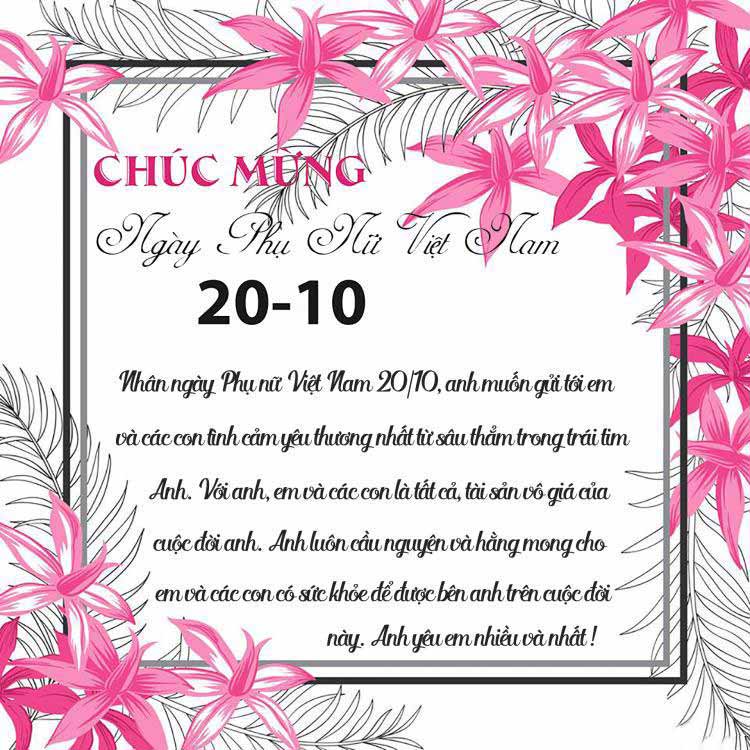 Thiệp chúc mừng 20/10 cho bạn gái, vợ mẫu 17