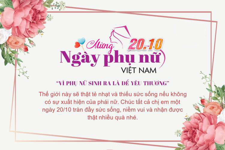 Thiệp chúc mừng 20/10 cho chị em phụ nữ