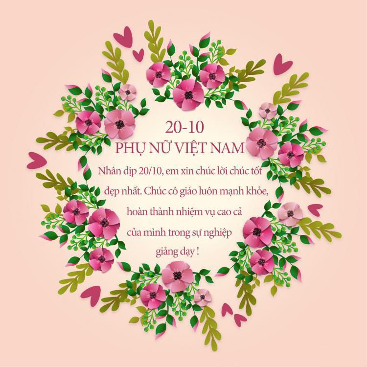 Thiệp chúc mừng 20/10 cho cô giáo mẫu 6