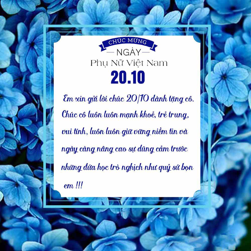 Thiệp chúc mừng 20/10 cho cô giáo mẫu 7