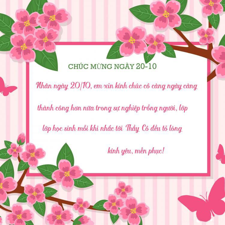 Thiệp chúc mừng 20/10 cho cô giáo mẫu 8