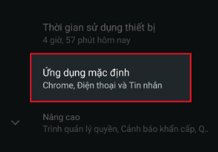 chọn Ứng dụng mặc định