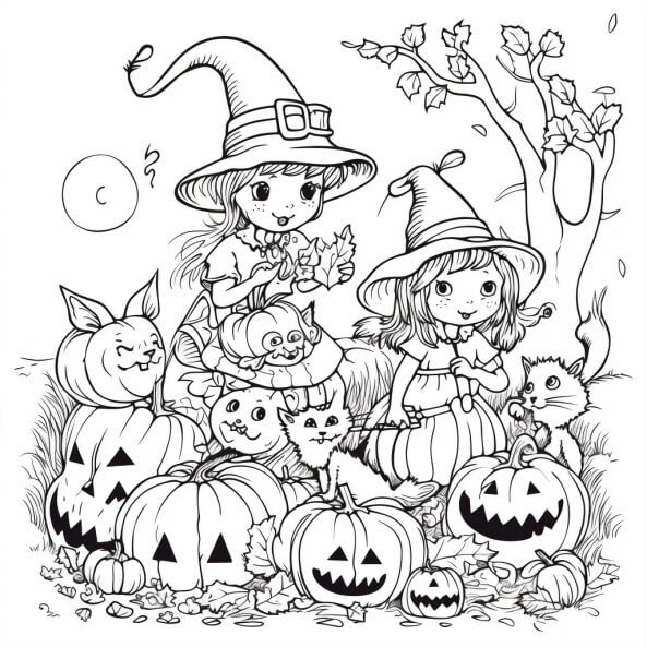 Tranh tô màu Halloween, hình Halloween tô màu cho bé đẹp nhất