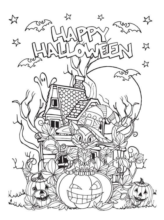 Tranh tô màu Halloween, hình Halloween tô màu cho bé đẹp nhất