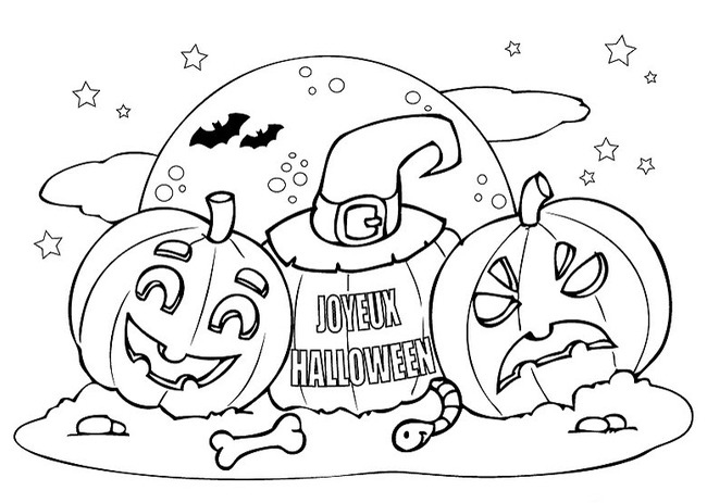 Tranh tô màu Halloween, hình Halloween tô màu cho bé đẹp nhất