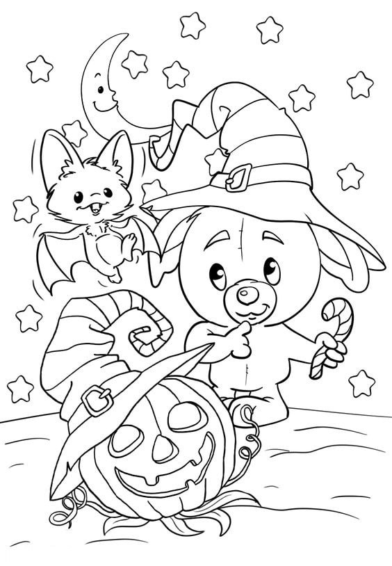 Tranh tô màu Halloween, hình Halloween tô màu cho bé đẹp nhất