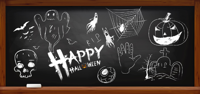 Vẽ bảng trang trí Halloween