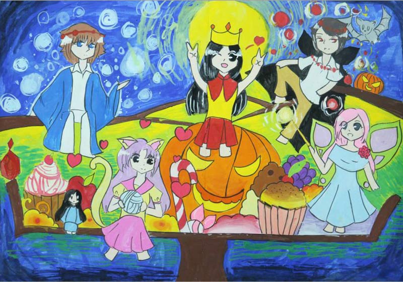 Hình tranh vẽ đề tài lễ hội Halloween 2023