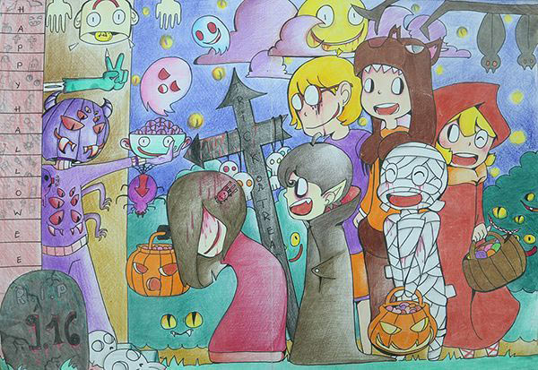 Tranh vẽ Halloween cute