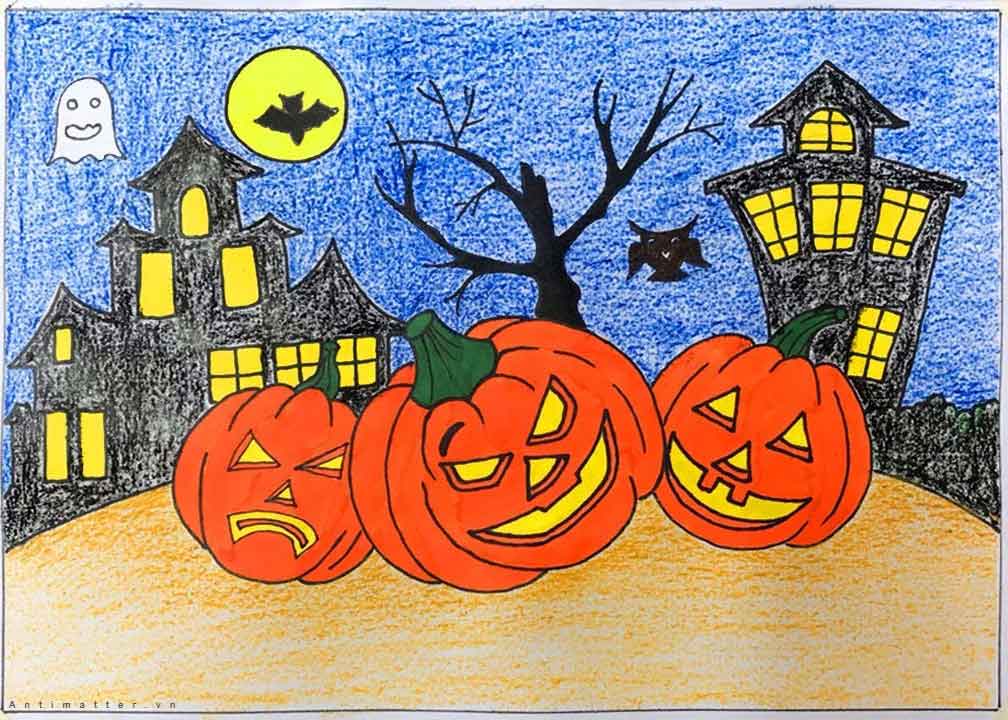 Tranh vẽ Halloween đáng yêu