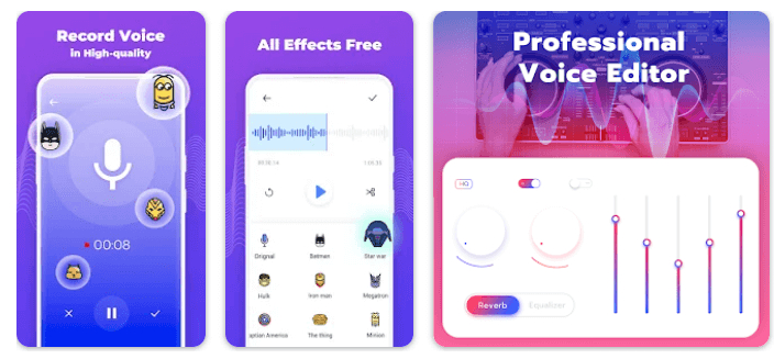 Ứng dụng Voice Changer - Voice Editor thay đổi giọng nói khi gọi điện thoại