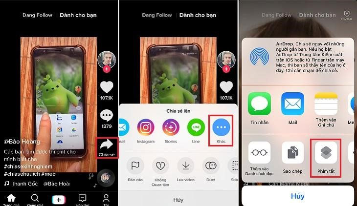 Hướng dẫn tải, lưu video TikTok không logo bằng cài đặt Shortcuts