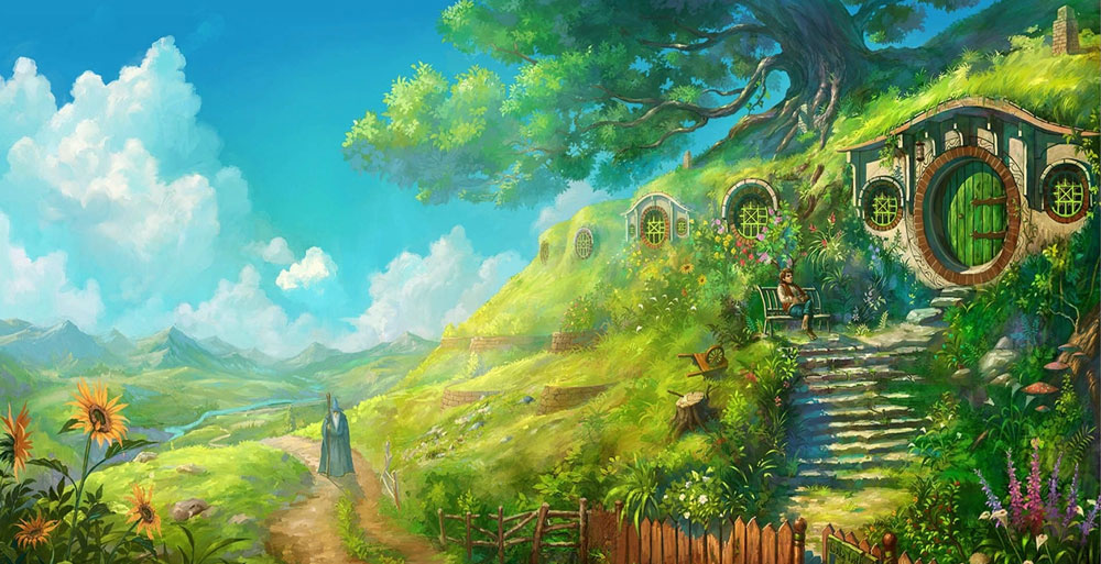 Hình nền máy tính anime phong cảnh