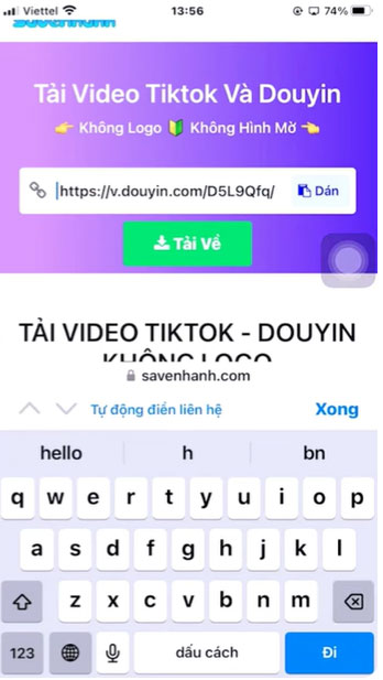 Cách tải video TikTok Trung Quốc không logo trên iPhone