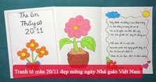 Tranh tô màu 20/11 đẹp mừng ngày Nhà giáo Việt Nam