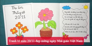 Tranh tô màu 20/11 đẹp mừng ngày Nhà giáo Việt Nam