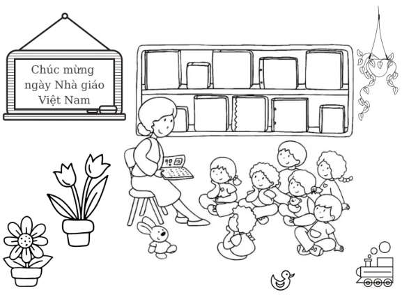 Tranh tô màu 20/11 đẹp mừng ngày Nhà giáo Việt Nam