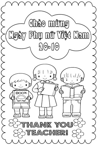 Tranh tô màu 20/11 đẹp mừng ngày Nhà giáo Việt Nam