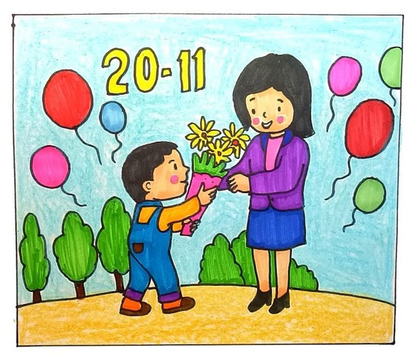 Tranh tri ân thầy cô