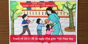 Tranh vẽ 20/11 đề tài ngày Nhà giáo Việt Nam đẹp