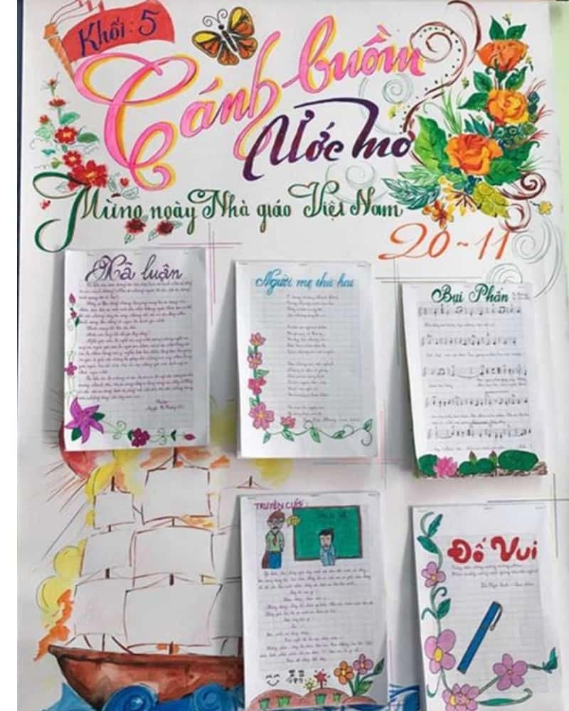 Cách làm báo tường 20-11 đẹp và độc đáo giật giải