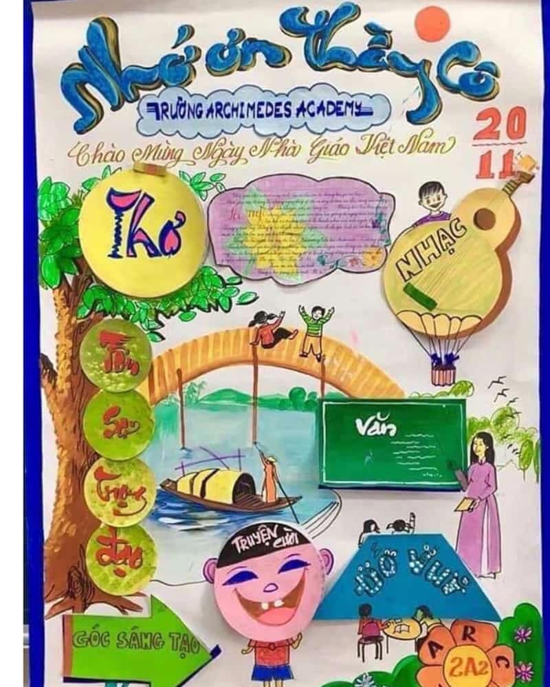 Cách làm báo tường 20-11 đẹp và độc đáo giật giải