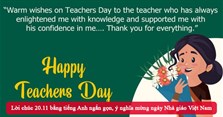 Lời chúc 20.11 bằng tiếng Anh ngắn gọn, ý nghĩa mừng ngày Nhà giáo Việt Nam