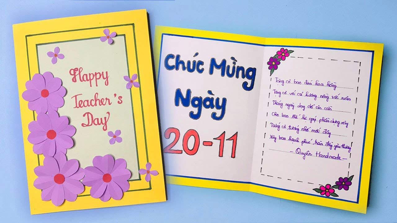 Thiệp chúc mừng 20.11 handmade độc đáo